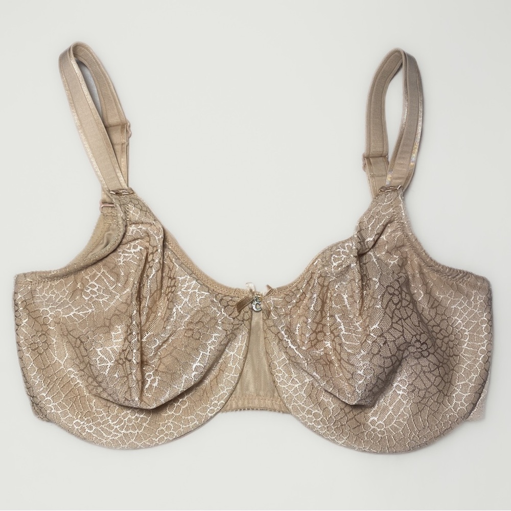 32H Chantelle C Magnifique Minimizer Bra Underwire Unlined Nude Tan
